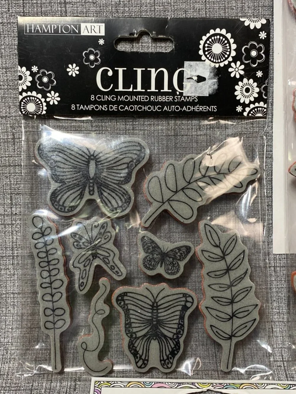 Garden Cling Stamps Recollections Hampton Arts & 1 Acrylic Blocks 6pc Lot NOS